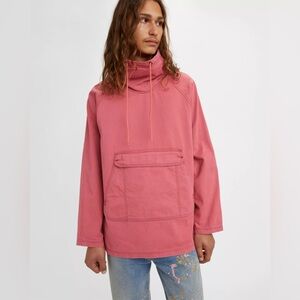 Levi's Men's Red Mauve Canvas Smock Pullover Jacket NWT Small